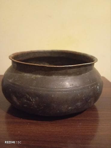 mis samovar: Qədimi Məişət üçün mis/metal qab-qacaq dəsti Təsvir: - Şəkillərdə — 8