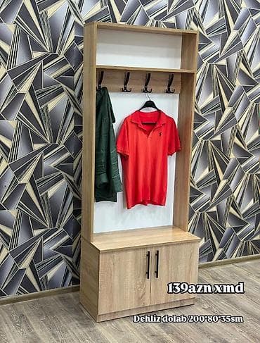 acıq dolab: Dehliz dolabı – 200×80×35 sm - Material: ağac teksturalı LDF/MDF-lam — 1