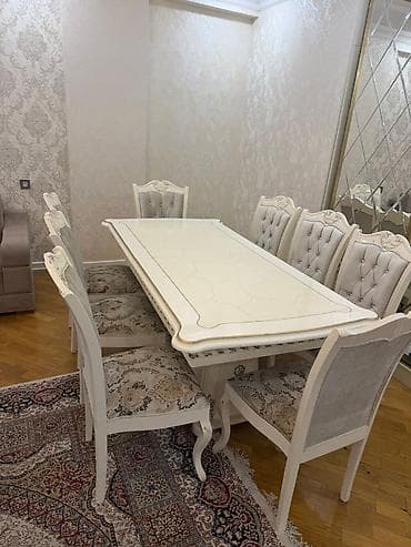 islenmis mebel: Masa desti. 500azn. 8 stulla. Yaxsi veziyyetde ünvan yeni Yasamal — 1