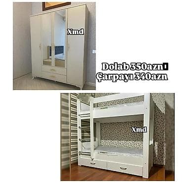 yatag dest: Oğlan və qız üçün, Yeni, 2 təknəfərlik çarpayı, Dolab — 1