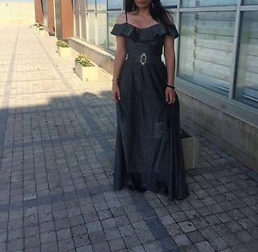 Ziyafet geyimi.1 dəfə geyinilib - Rəng: tünd boz, xırda parıltılı — 1