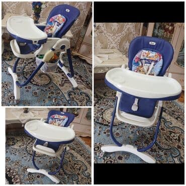 Uşaq yemək stulu – rahat və funksional model - Rəng: lacivərd-göy, ağ