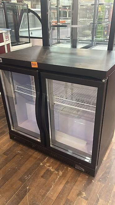 İki qapılı şüşə vitrin soyuducu - Rəng: qara korpus, şəffaf şüşə — 1