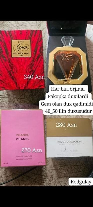sheyx parfum: Orijinal ətirlərin seçimi: - Van Cleef & Arpels Gem (parfum) — 1