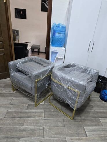 tibb şəkilləri: Salon üçün kreslolar dəsti - Rəng: Boz - Material: Yumşaq süni dəri — 1