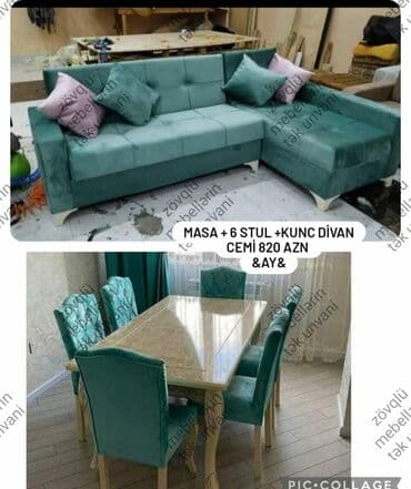 əncir cemi: *stol stul* *masa desti* *kunc divan* Mohtesəm endirim paketi 👌 — 1