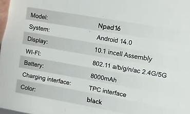 planset: Nodizz Npad16 planşet Xüsusiyyətlər: - Ekran: 10.1" Incell geniş — 7