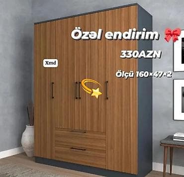 mini pec: Dörd qapılı paltar dolabı – xüsusi endirim Qiymət: 330 AZN Ölçü: 160 × — 1