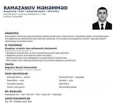 tib isi: Köməkçi, Kişi, 19 yaş, 1-2 illik təcrübə, Tam iş günü — 1