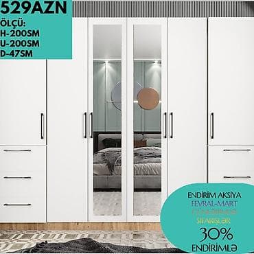 Modern 6 qapılı dolab – AVENRAHOME - Ölçü variantları: - Hündürlük — 1