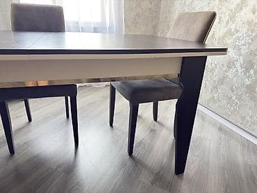 Mətbəx üçün, İşlənmiş, Açılan, Dördbucaq masa, 4 stul — 1