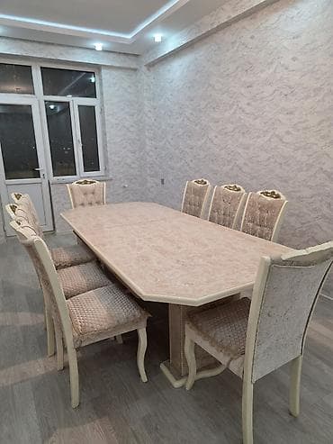 Qonaq otağı üçün, Yeni, Açılan, Dördbucaq masa, 8 stul