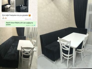 mətbəx stol: Mətbəx üçün, Yeni, Açılan, Dördbucaq masa, 4 stul — 25