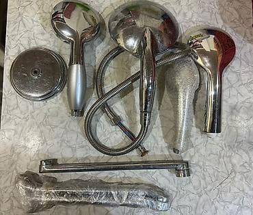 drel dəsti: Duş aksesuarları və qarışdırıcı hissələri dəsti - Xrom örtüklü əl — 1