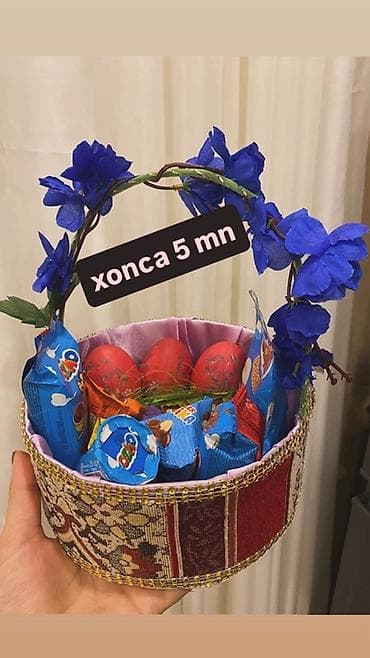 Pastel dəstləri: Novruz üçün tematik xonça və dekorativ səbətlər ikisi bir yerde 15 tek — 3