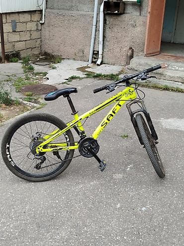 stelsport velosiped: SAFT dağ velosipedi - Rəng: parlaq neon-sarı (qara yazılar) - — 1