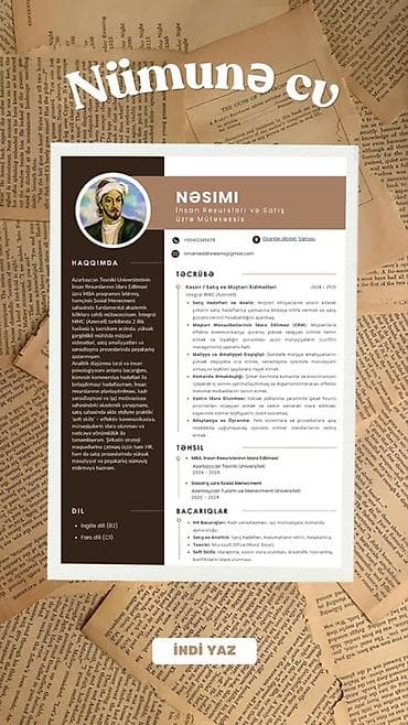 is axtar: 📑Peşəkar CV və Resume Hazırlanması - Sektordan və vəzifədən asılı — 1