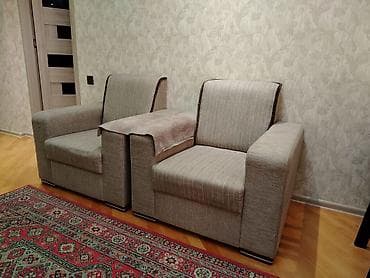 ucuz divan: İşlənmiş, Di̇van-kravat, 2 kreslo, Açılan — 1