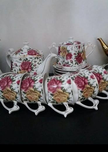 servis: Çay dəsti, rəng - Ağ, Farfor, 6 nəfərlik — 1