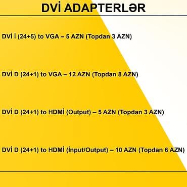 pc kamputer: DVİ Adapterlər/Konverterlər (Çeviricilər) ⭐DVİ İ (24+5) to VGA – 5 AZN — 2