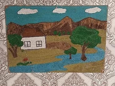 07 sekilleri profil ucun: Əl işi muncuq tablo – “Dağ mənzərəsi” - Texnika: miniatür muncuq — 1