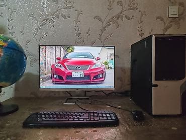 HP 24 düymlük LED monitor + masaüstü kompüter seti Monitor: - HP