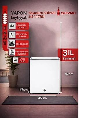 Yeni Mini Shivaki Soyuducu Satılır, rəng - Ağ, Kredit var