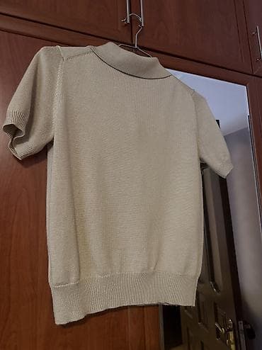 geyımler: Miu Miu trikotaj polo köynək - Rəng: bej - Model: qısaqol, klassik — 3