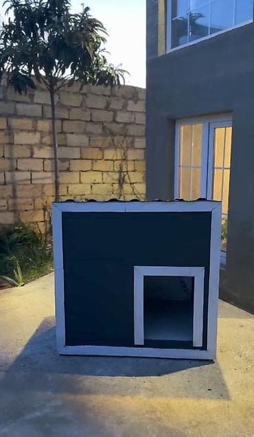 Yataqlar: Taxta it evi – həyət və bağ üçün - Material: möhkəm taxta panellər — 1