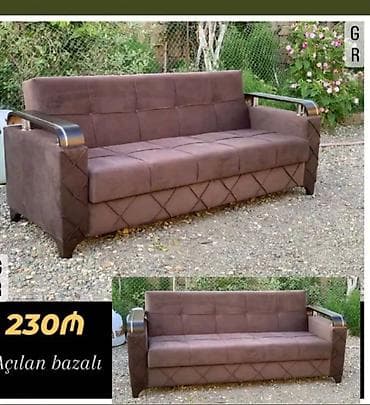 kreditle stul: Açılan bazalı divan - Rəng: tünd qəhvəyi - Material: yumşaq parça — 1