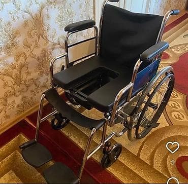 əlil unitazı: Tualet funksiyalı əlil arabası - Material: xrom örtüklü möhkəm metal — 4