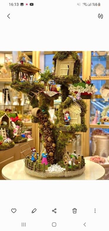 Fişənglər şousu: Miniatür dekorativ kompozisiya – “nağıl kəndi” temalı əl işidir — 5