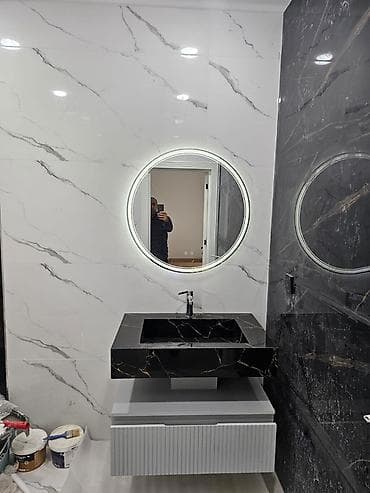 Məhsul: Hamam üçün dizayner lavabo mebeli və işıqlı güzgü dəstləri