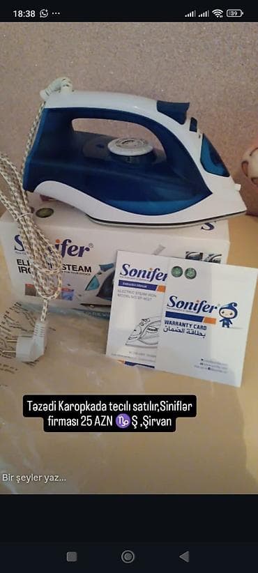 Sonifer buxarlı ütü – model SF-6027 - Brend: Sonifer - Tip: Elektrik