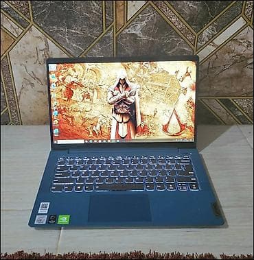 samsung mini notebook: Lenovo noutbuk – mavi gövdə, nazik çərçivəli ekran və arxa işıqlı — 1