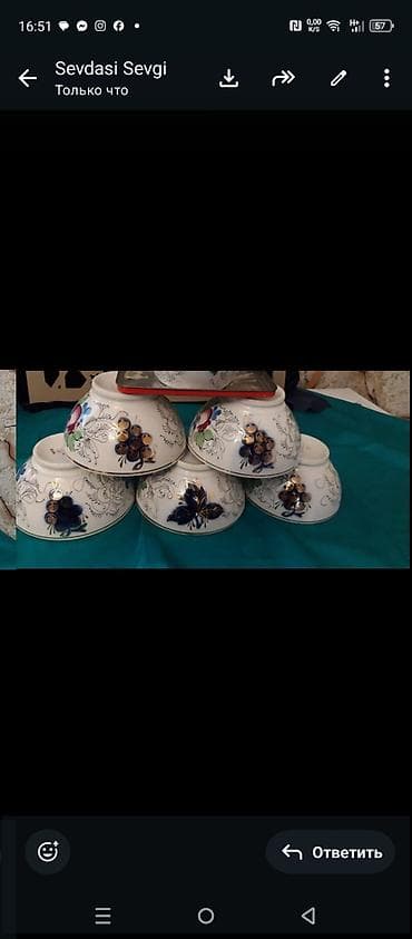 Çay dəsti, rəng - Ağ, Farfor, 6 nəfərlik