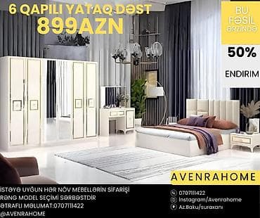 6 qapılı yataq dəsti – mövsüm boyu 50% endirimlə 899 AZN Tərkibi: - 6