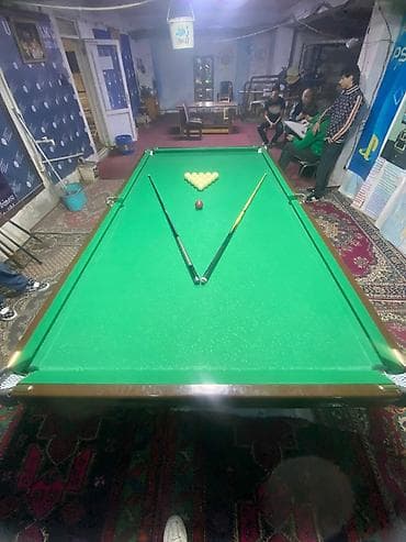 İdman və istirahət: Bilyard masası – böyük ölçülü, yaşıl örtüklü, 6 ciblik klassik model — 1