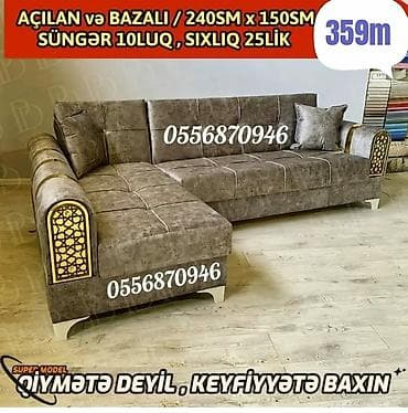Künc divan, Qonaq otağı üçün, Parça, Bazalı, Açılan, Kitab