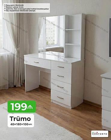 taxta komod: Trümo – 40×180×100 sm - Material: 18 mm laminat - Rəng seçimi — 1