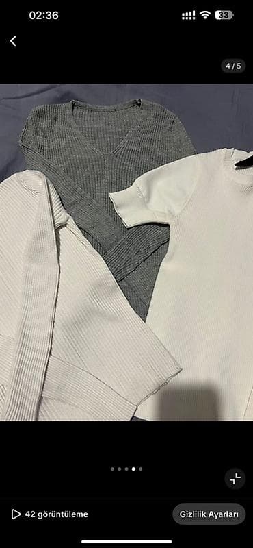 cins yupqa: Qadın köynəkləri dəsti - 3 ədəd: 2 uzunqol, 1 qısaqol - Rənglər: ağ — 3