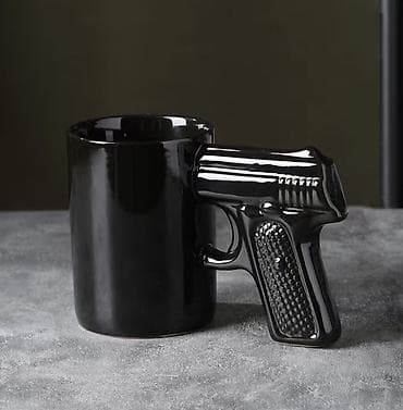 gence qab: Fincanlar, rəng - Qara, Keramika, 1 əd — 1