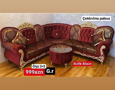 bufikler: Klassik divan, Qonaq otağı üçün, Bazasız, Açılmayan — 1