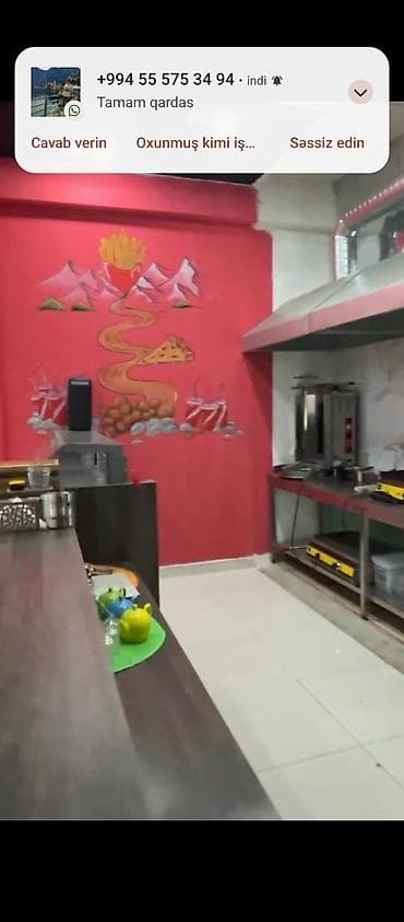 Fast-food mətbəxi üçün tam təchizatlı iş sahəsi - Hazır mətbəx