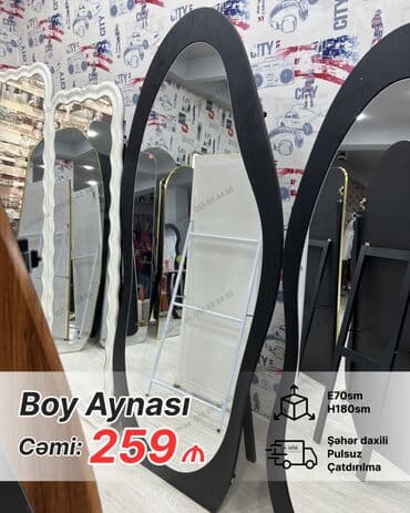 ev ucun guzgulər: Güzgü Döşəmə üstü, Sadə, Arxa işıqlı — 10