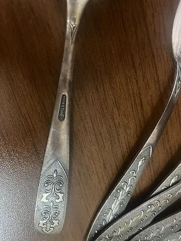 Столовые приборы: Antik üslublu metal qaşıq dəsti - Ümumi say: 6 böyük,5 balaca - 6 — 2