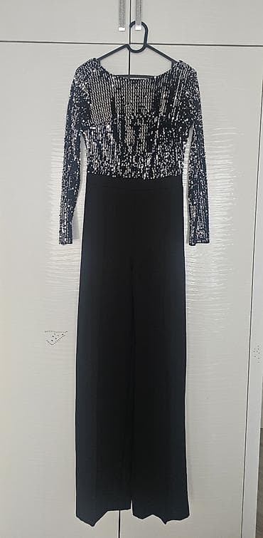 Parıltılı üstlü qadın kombinezonu - Model: Uzunqol kombinezon - Rəng