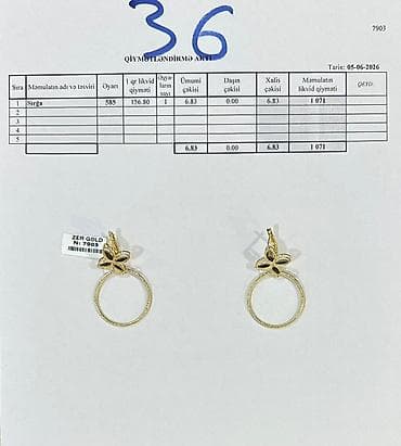 Sırğa, Tiffany, Sarı qızıl, 585 Əyar, 5 g, Ünvandan götürmə lalafo.az -da Sırğa, Tiffany, Sarı qızıl, 585 Əyar, 5 g, Ünvandan götürmə
