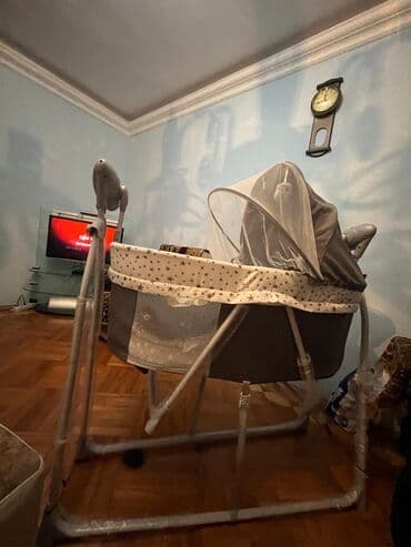 nəni: Elektrikli beşik/ayaqlı körpə beşiyi - Sallaq konstruksiyalı möhkəm — 3