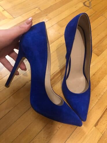 derihan ayakkabı: Tuflilər, Ölçü: 38, rəng - Göy, İşlənmiş — 1